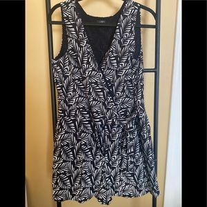 Printed black and white romper